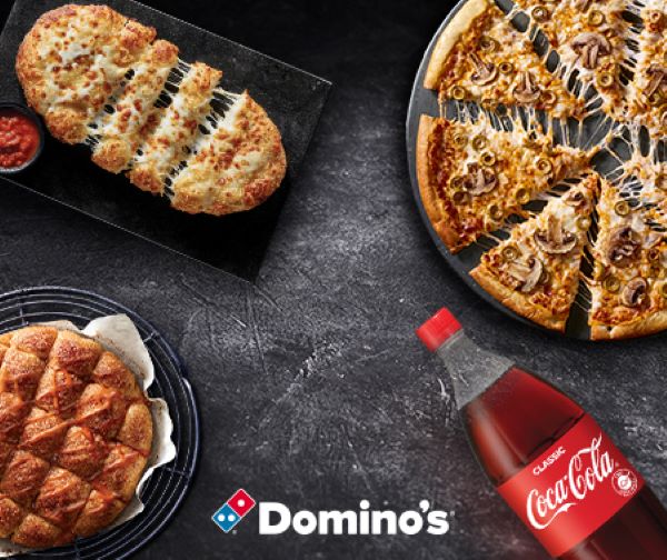 דומינו'ס פיצה - משפחתית + נלווה + קינוח + שתייה