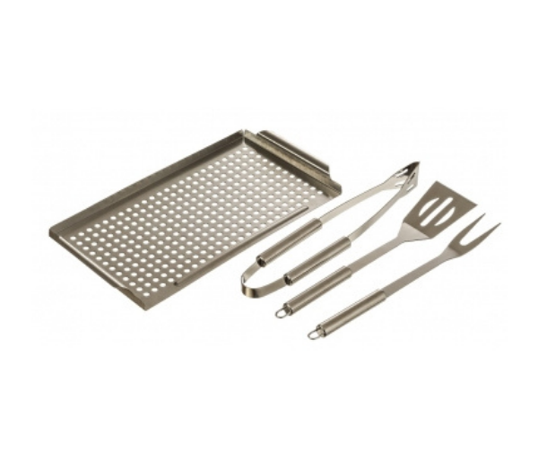 ערכת BBQ נירוסטה 4 חלקים כולל משלוח עד הבית!