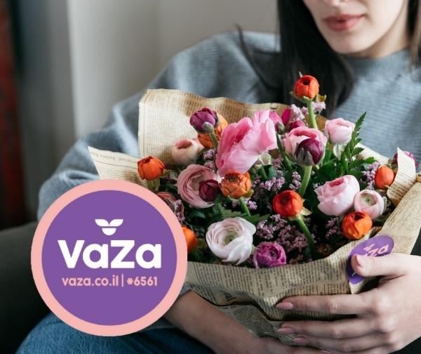תו קנייה בשווי 150 ש"ח לאתר VaZa משלוחי פרחים