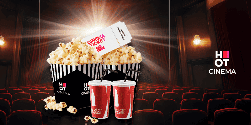 כרטיס זוגי לסרט + 2 פופקורן קטן + 2 שתייה