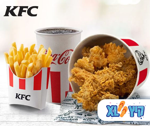 קריספי באקט + צ'יפס ושתיה ברשת KFC