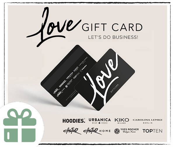 תווי קנייה בשווי 200/300 למגוון חנויות מותגים LOVE GIFT CARD
