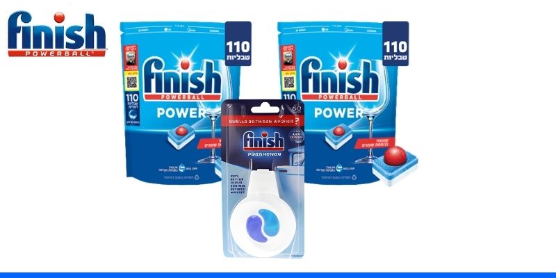מארז טבליות ומפיץ ריח למדיח מבית finish power