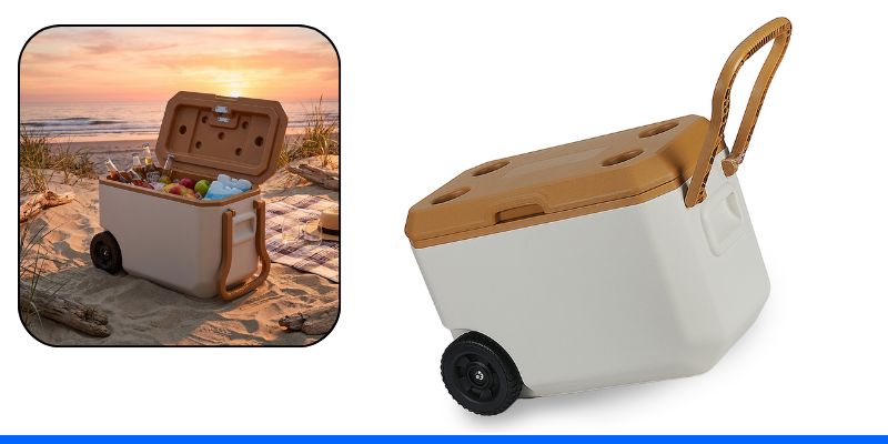 צידנית קשיחה 38 ליטר COOL TREK עם גלגלים