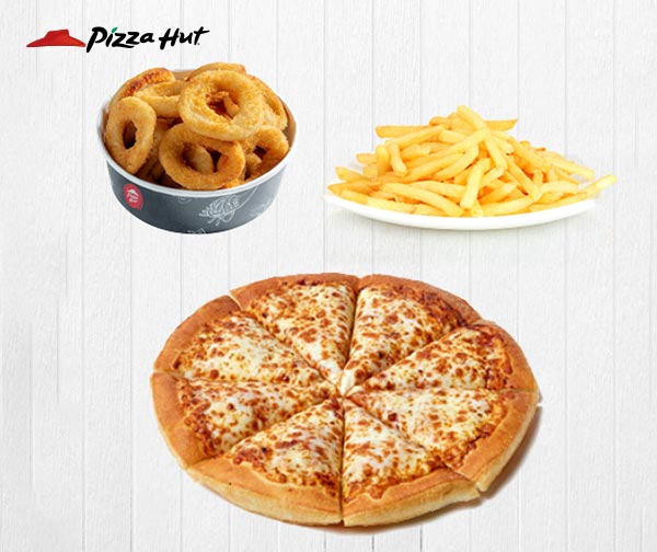 פיצה האט - פיצה משפחתית + צ'יפס + טבעות בצל