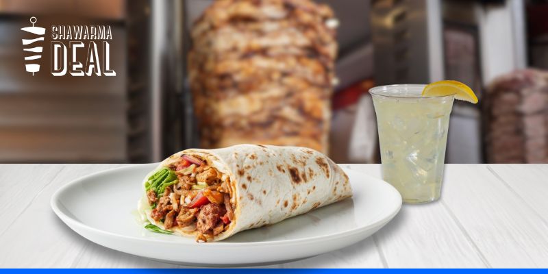 שווארמה דיל - שווארמה בפיתה/בלאפה + שתייה במבחר שווארמיות