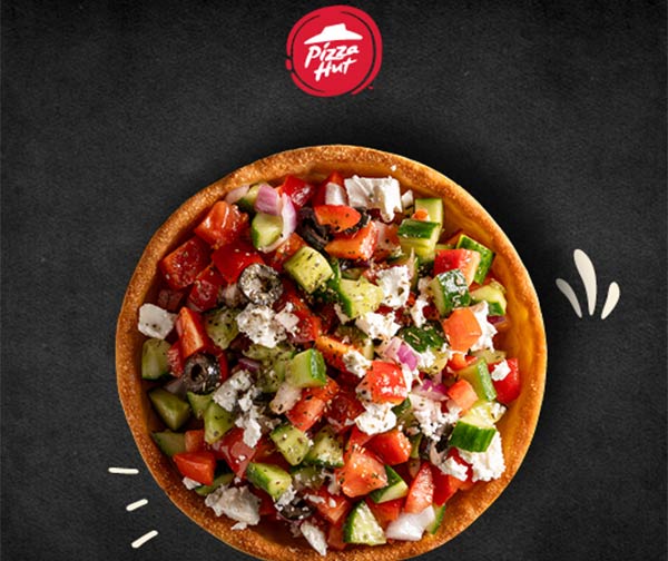 פיצה סלט בגודל אישי ברשת פיצה האט