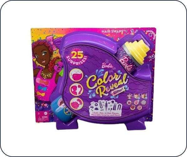 ברבי עיצוב שיער - Barbie Color Reveal Glitter