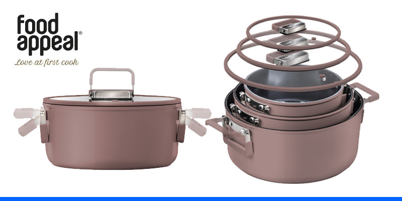 מארז כלי בישול 6 חלקים סיר 20/24/28 + 3 מגני סירים - FOLDI