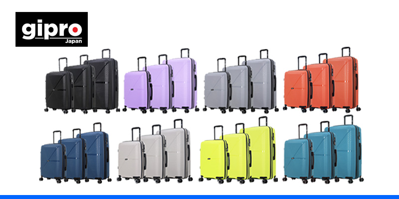 סט מזוודות איכותיות PP דגם LYNX ב-8 צבעים מבית המותג GIPRO JAPAN