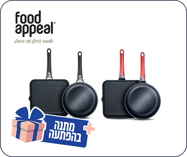 מארז מחבתות 28 ס"מ גריל + 24 TITANIUM FLAME