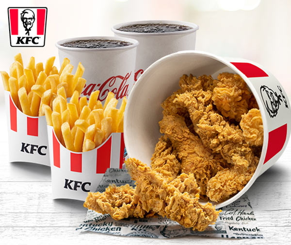 באקט זוגי + 2 שתייה + 2 צ'יפס ברשת KFC