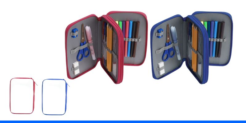 זוג קלמרי סקולי מלאים בציוד חזרה ללימודים