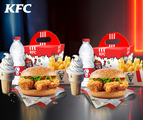 2 ארוחות בורגר ילדים ברשת KFC