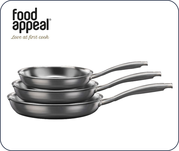 מארז 3 מחבתות HYBRIDPAN ZERO מבית Food appeal