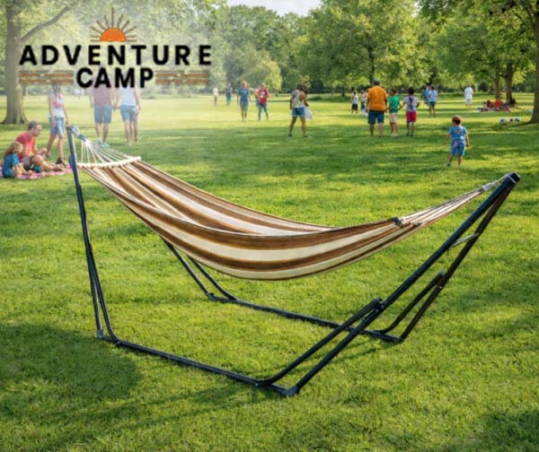 ערסל קמפינג בצבע פסים קרם מבית Adventure Camp