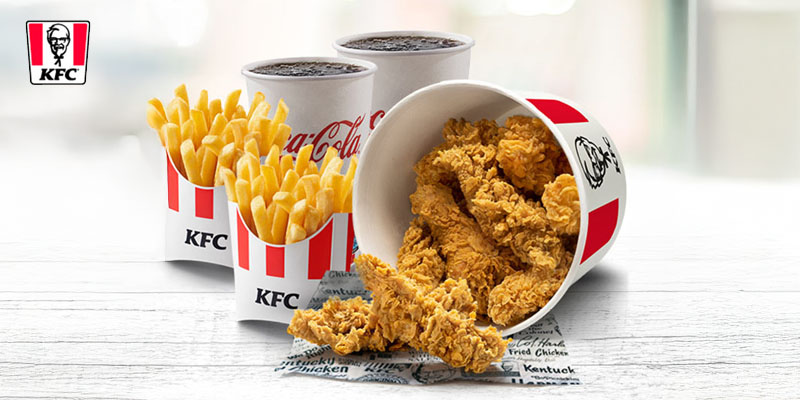 באקט זוגי + 2 שתייה + 2 צ'יפס ברשת KFC