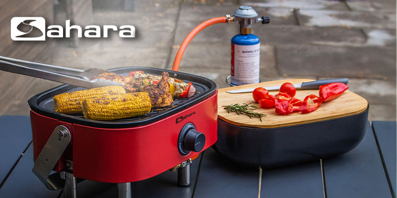 גריל גז נייד עם מבער נירוסטה Grill 2 Go Mini Gas BBQ